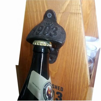 গুণ Wall Mount Iron Bottle Opener Cast Iron Crafts For Bar Club কারখানা