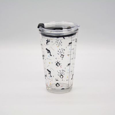 গুণ Decorated Pint Ice Tea Glass Cup With Lid And Silicate Straw Cocktail Tumbler Drinking Glasses কারখানা