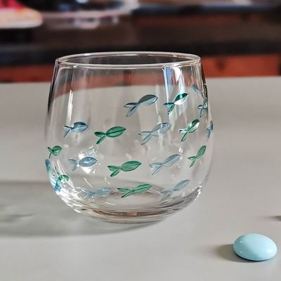 গুণ Engraved Color Paint Short Tumbler Glass For Beverage কারখানা