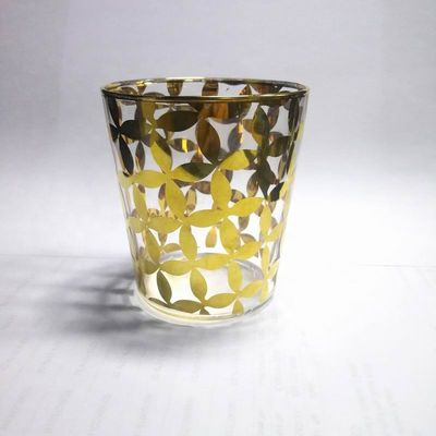 গুণ Gold Print High End Stemless Wine Glass Tumbler , Crystal Highball Glasses কারখানা