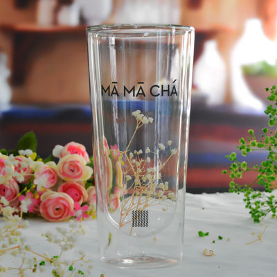 গুণ Double Wall Heat Resistant Round Tall Tumbler Glass কারখানা