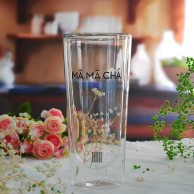 গুণ Double Wall Heat Resistant Round Tall Tumbler Glass কারখানা