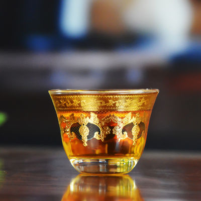 গুণ High End Luxury Gold Decal Decorated Tumbler Drinking Glasses কারখানা