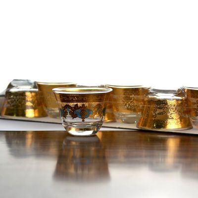 গুণ High End Luxury Gold Decal Decorated Tumbler Drinking Glasses কারখানা