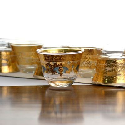 গুণ High End Luxury Gold Decal Decorated Tumbler Drinking Glasses কারখানা