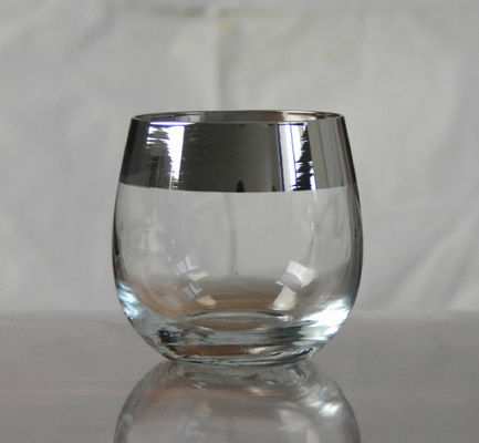 গুণ Silver Rim Ion Plated Platinum Tumbler Drinking Glasses কারখানা