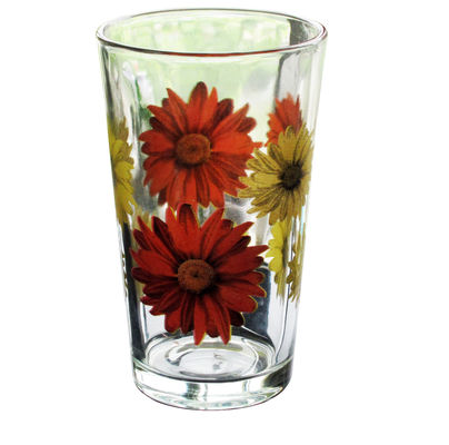 গুণ Silk Printed Blooming Daisy 16 Oz Highball Glasses কারখানা
