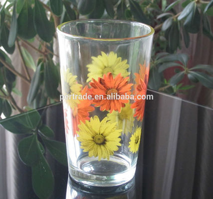 গুণ Silk Printed Blooming Daisy 16 Oz Highball Glasses কারখানা