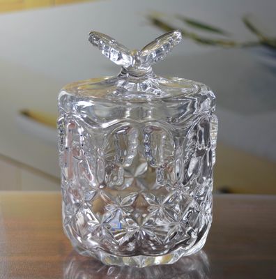 গুণ Butterfly Embossed Creative Crystal Glass Storage Jars কারখানা