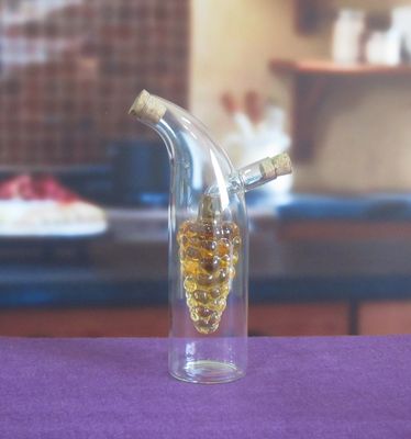 গুণ Double Layer Grape Shape Glass Canister With Lid For Oil কারখানা