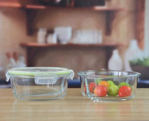 গুণ Two Pots Borosilicate Clear Glass Storage Jars , Glass Bowls With Lids কারখানা