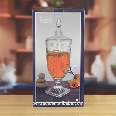 গুণ Deep Cutted Engraved 5l Glass Jar With Lid . Glass Food Storage Jars কারখানা