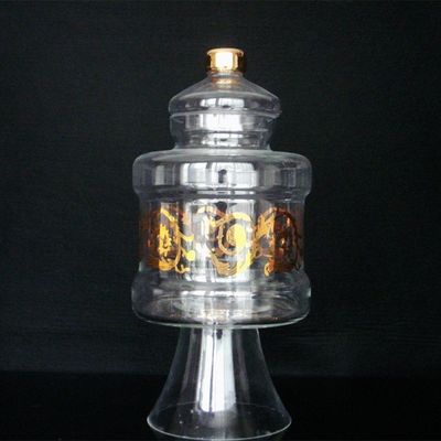 গুণ Large Footed Glass Storage Jars With Gold Decoration Decal কারখানা