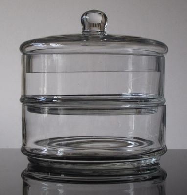 গুণ Handblown 3 Layer Stackable Storage Jars With Lids কারখানা