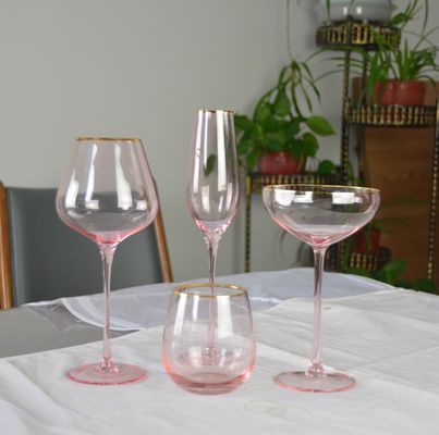 গুণ Pink Crystal Cocktail Glasses কারখানা