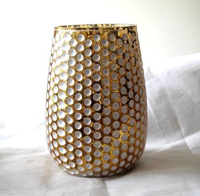 গুণ 3 Size Silver Color Egg Shape Glass Candle Holders কারখানা