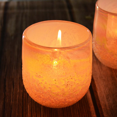 গুণ Iridescent Votive Glass Candle Holders Half Rough Sands Surface কারখানা