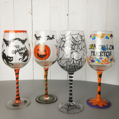 গুণ FDA Holiday Gift Hand Painted Festival Wine Glass কারখানা