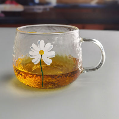 গুণ Borosilicate Hammered Texture Tumbler Drinking Glasses With Golden Rim কারখানা