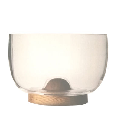 গুণ 9" crystal salad bowl with solid wood stand peak bottom কারখানা